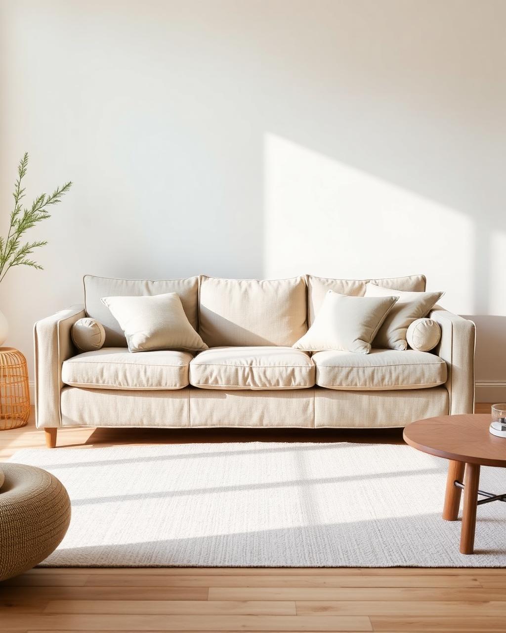 Linen Three-Seater