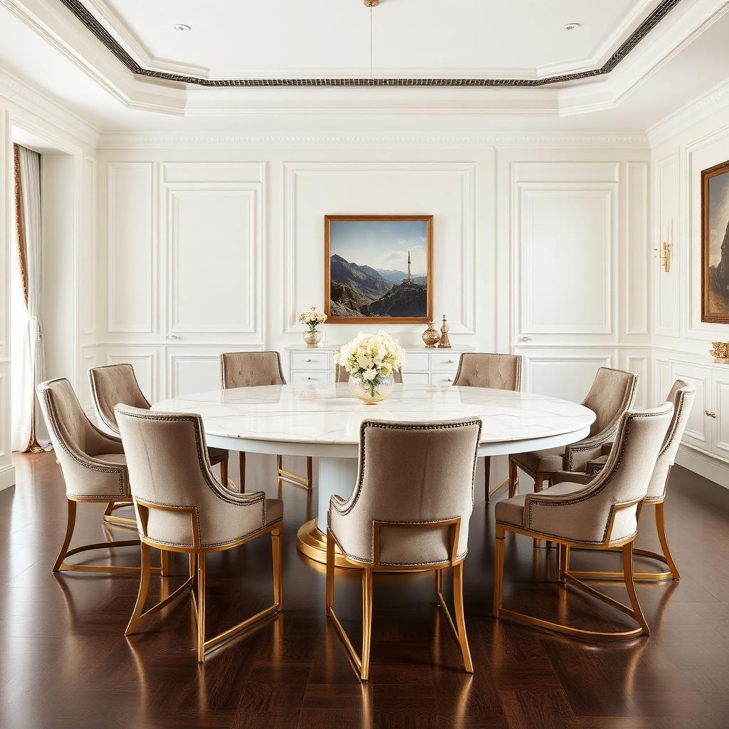 Marble Oval Ten-Seater