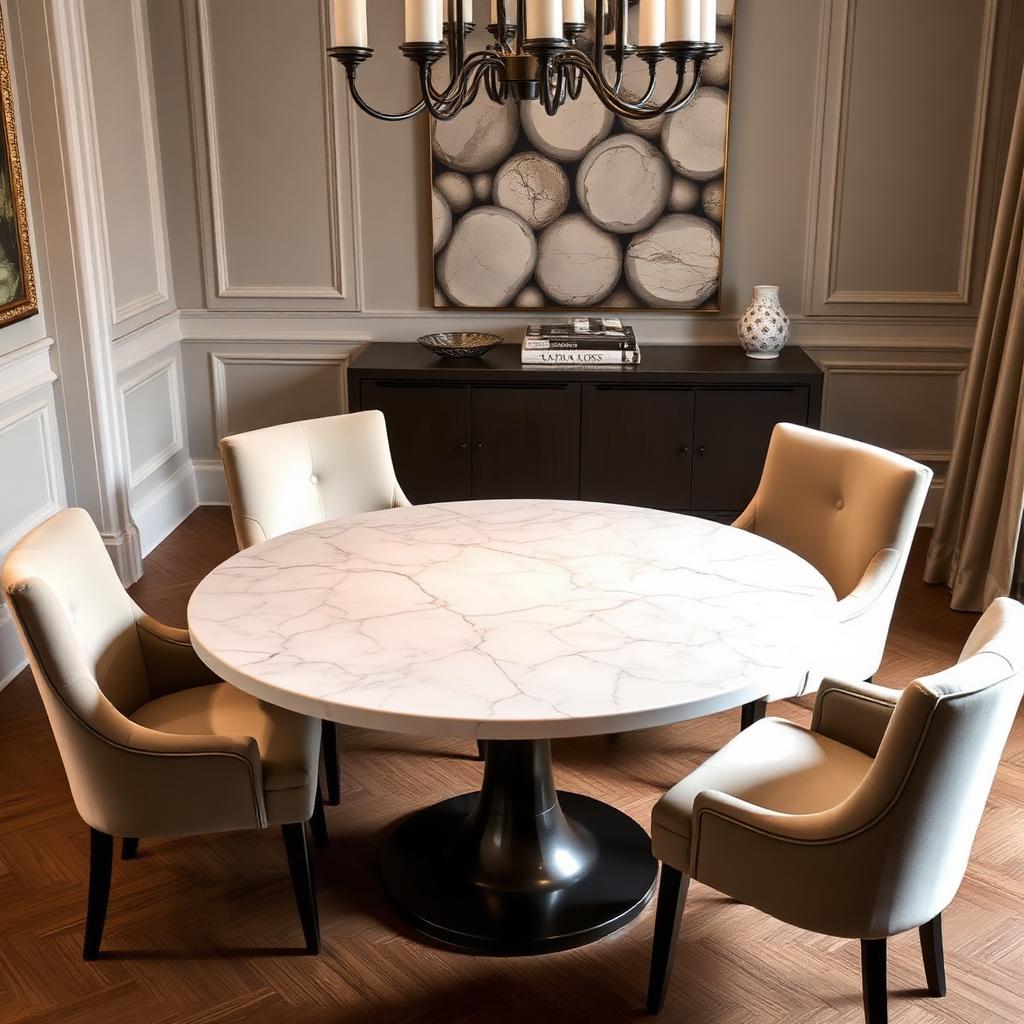 Marble Round Six-Seater